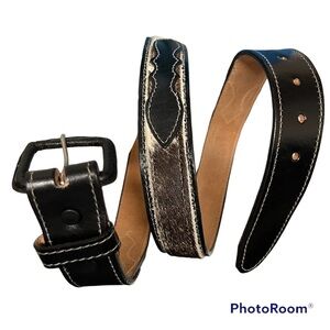 Men’s Leather and Cowhide Belt NWOT